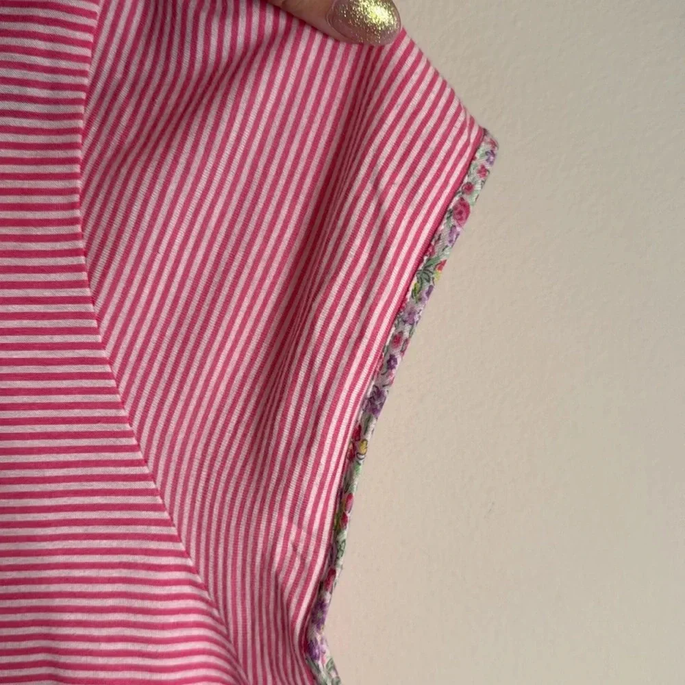 Ralph Lauren Striped Jersey Sleep Shirt Pink White Size Large